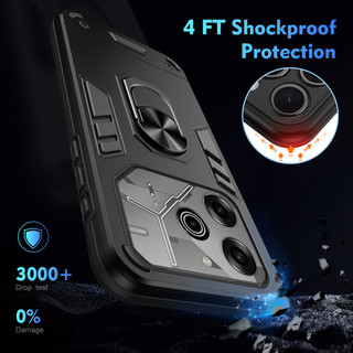 Dành Cho Tecno POVA 6 / 6 Pro Ốp điện thoại Thiết Kế Chiến Binh Lưng Cứng Có Giá Đỡ Nhẫn Chống Sốc Mềm TPU Nâng Cạnh Mỏng Bao
