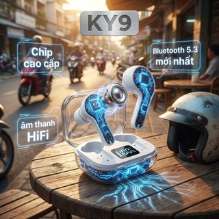 Tai Nghe không dây nhét tai KY9 Bluetooth 5.3 Chống nước Có Microthể thao thời trang gaming chống ồn
