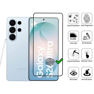 Kính cường lực 2 trong 1 Galaxy S26 Ultra Bảo vệ màn hình cho Samsung S25 edge S23 S24 FE 5G 9D Phim bảo vệ kính + Phim ống kính máy ảnh