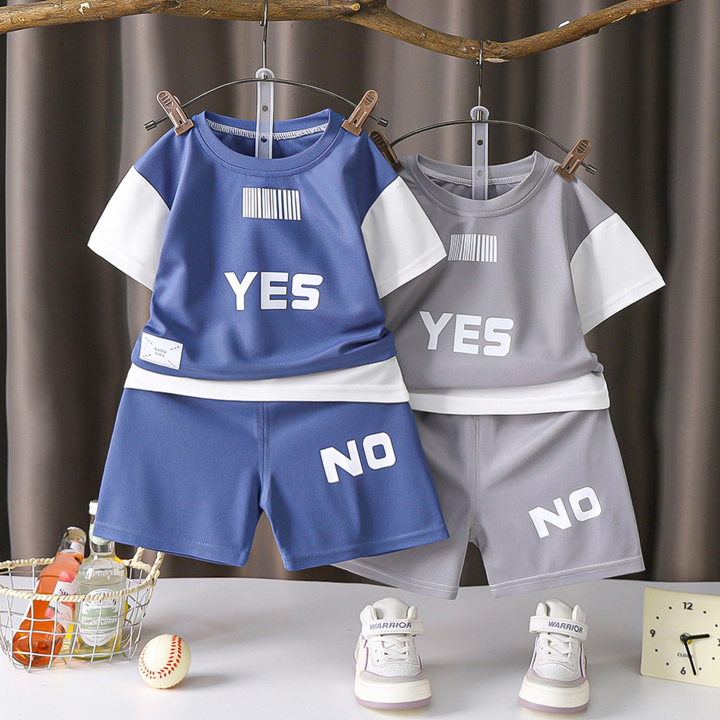 Trẻ Em Mùa Hè Loungewear Bộ Đồ Hai Mảnh Bé Trai Bé Gái Màu Sắc Phù Hợp Với Quần Short Tay Ngắn Thoáng Khí Thoải Mái Phù Hợp Với 80-130 Kích Thước EVOP