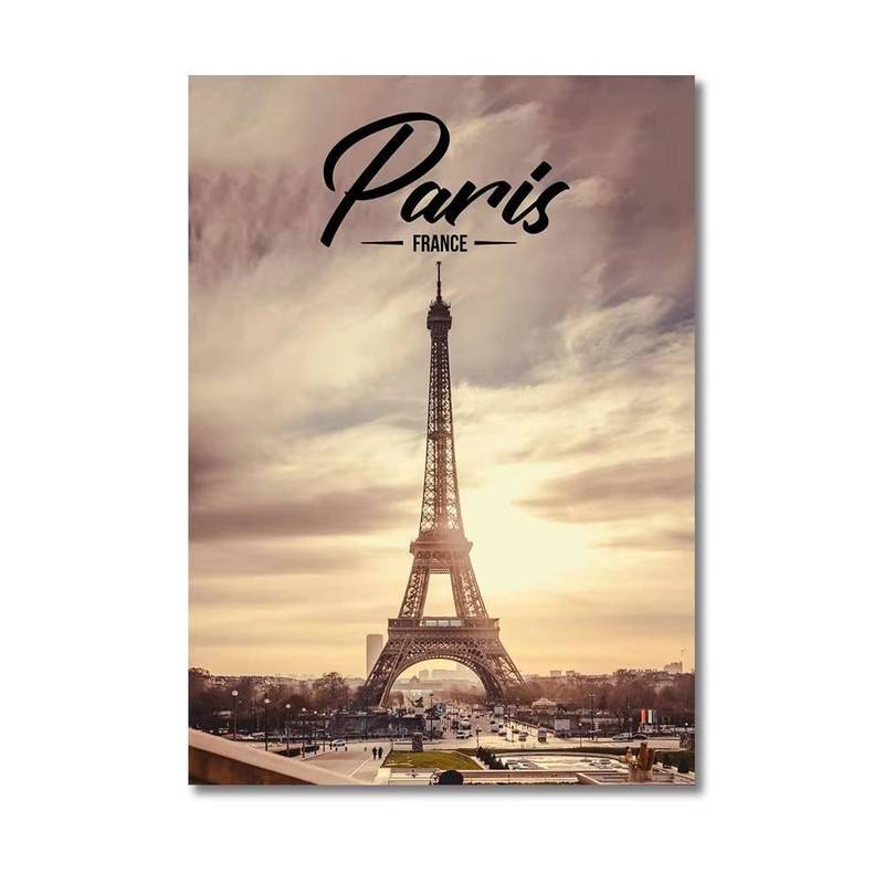 Paris Tháp Eiffel Tranh Canvas Bốn Mùa - Nghệ Thuật Phong Cảnh Pháp Nổi Tiếng Trang Trí Tường Nhà Poster Canvas
