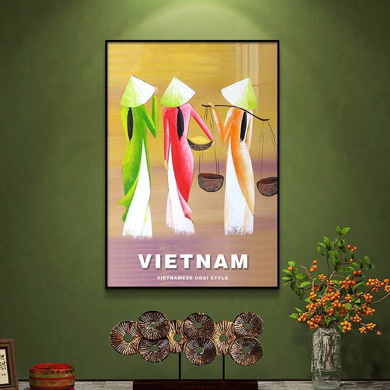 Đông Nam Á Nghệ Thuật Treo Tường Phong Cách Việt Nam Tranh Canvas Cho Nhà Hàng Phòng Ăn Nền Văn Hóa Nghệ Thuật Trang Trí Unframed