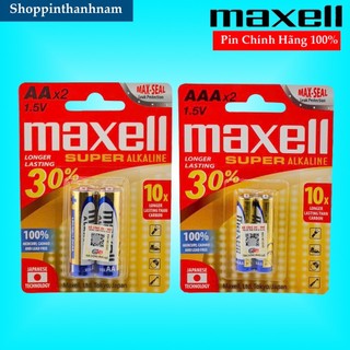 Vỉ 2 Viên Pin AA , Pin AAA Maxell Super Alkaline Dung Lượng Cao 2600mah Bền Bỉ-Lâu Hết