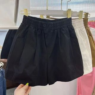 Quần short nữ cạp cao kiểu dáng mỏng mùa hè, ống thẳng, rộng rãi, tôn dáng