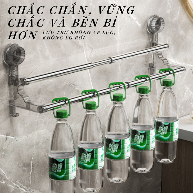 Giá Treo Khăn Nhà Tắm 2 Tầng - Hút Chân Không Dễ Lắp, Không Khoan, Điều Chỉnh Linh Hoạt Treo Khăn Dép Gọn Gàng