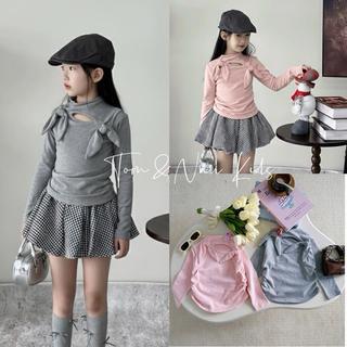 A57-[FORM ÔM] [tomnaukids] Áo dài tay thắt nơ  cho bé gái size từ 9-36Kg
