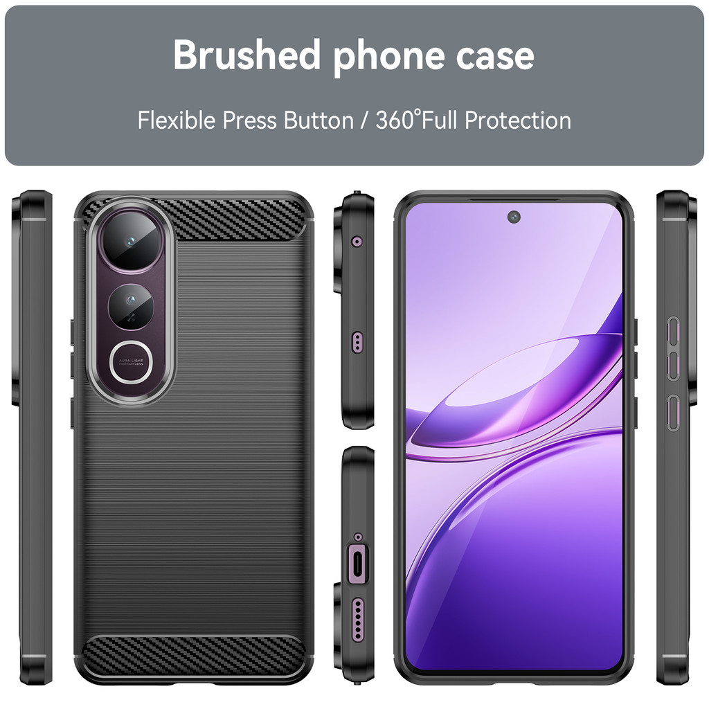 Ốp lưng Vivo V50 Lite Vỏ nhựa TPU mềm bằng sợi Carbon cho Vivo V50 Lite 5G Vỏ điện thoại