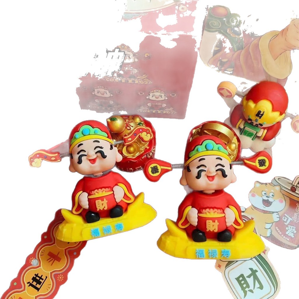 2025 Sáng Tạo Xe Đồ Trang Trí Dễ Thương Hoạt Hình Điều Khiển Trung Tâm Lắc Đầu Lễ Hội Hợp Thời Trang Trang Trang Trí Xe Ô Tô Thần Tài Vương Quốc