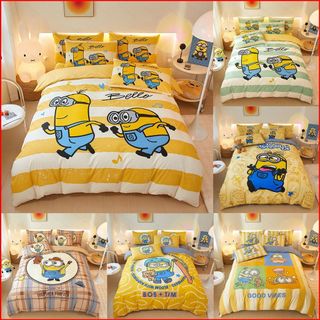 ST2 Minions Phù Hợp Với Bộ Chăn Ga Gối Chăn Gối Nhà Phòng Ngủ Có Thể Giặt Ký Túc Xá 3IN1 TS2