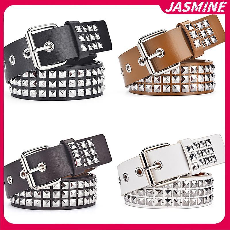 Dây Thắt Lưng Unisex Jasmine với Hạt Vuông, Đinh Tán và Kim Tự Tháp - Style Punk & Gothic