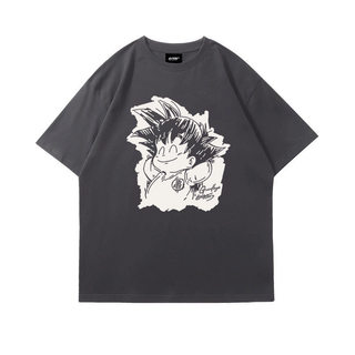 Áo thun kiểu Nhật Bản, thích hợp mặc hàng ngày, in hình Son Goku từ bộ anime "Dragon Ball". Thoáng khí và thoải mái.