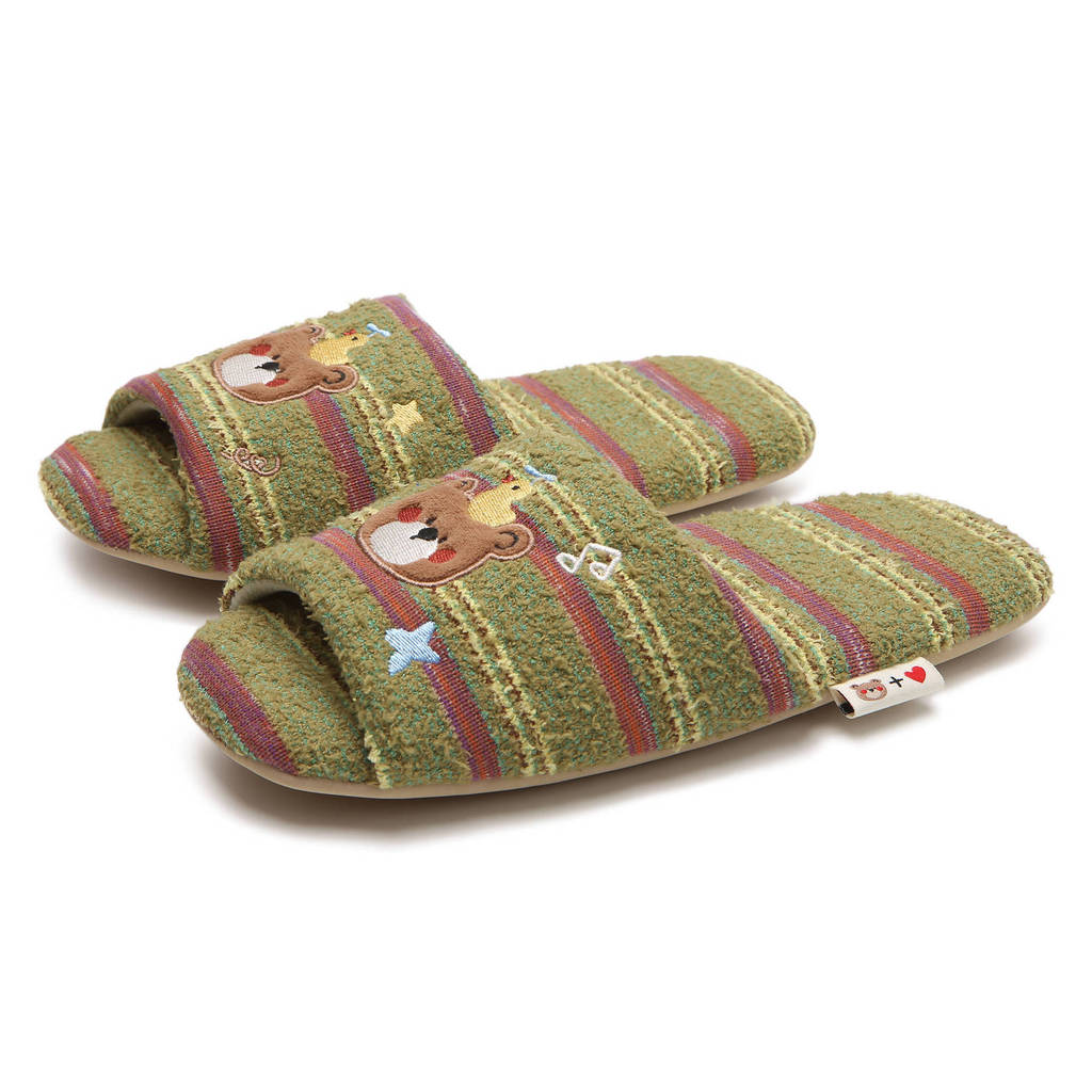 XIXITIAO Dép Cotton Đế Mềm Phil Island Gấu Dễ Thương Nam Nữ Nhà