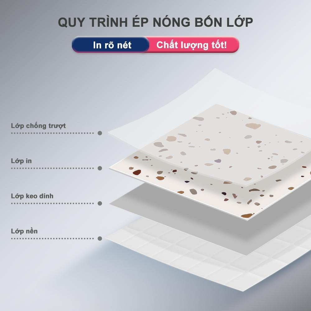 Miếng dán sàn, MORCART, 11.8 "x 11.8", Chống nước, Dễ lắp đặt, Nhãn dán sàn DIY, Họa tiết Terrazzo, Thích hợp cho phòng tắm, nhà bếp và tường, Có sẵn 1 / 10 miếng