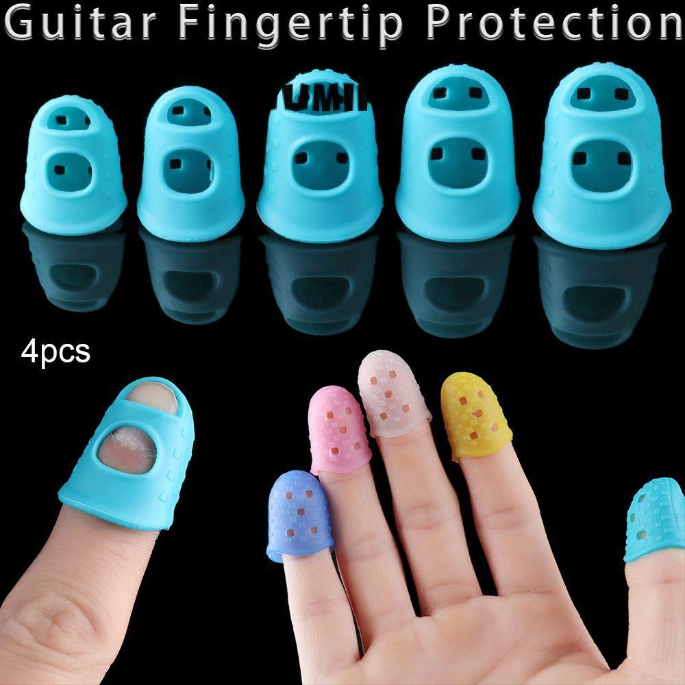 UUMIR 4 Cái / bộ Ngón Tay Cận Vệ XS / S / M / L / XL Chống Trơn Trượt Antipain Đàn Guitar Báo Chí Phụ Kiện