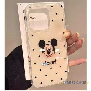 DànhCho IPhone 17 16 15 14 13 12 11 ProMax XR XS Max 7 8 Plus Black Wave Dot Mickey trường hợp điện thoại trắng