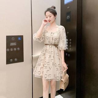 Váy Lưới Mới Mùa Hè,Váy Tiên Nữ , Váy Liền Cổ Vuông phù hợp nữ  Dáng Người Nhỏ