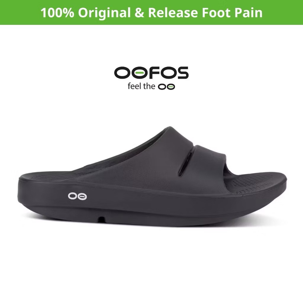 Dép phục hồi sức khoẻ chính hãng OOFOS - Dép Unisex Healthy - Đen