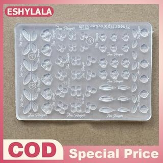 [Bea-t] Khuôn khắc móng tay silicon 3D, tấm dập hình bướm, mẫu hoa, mỏng, dùng lại được