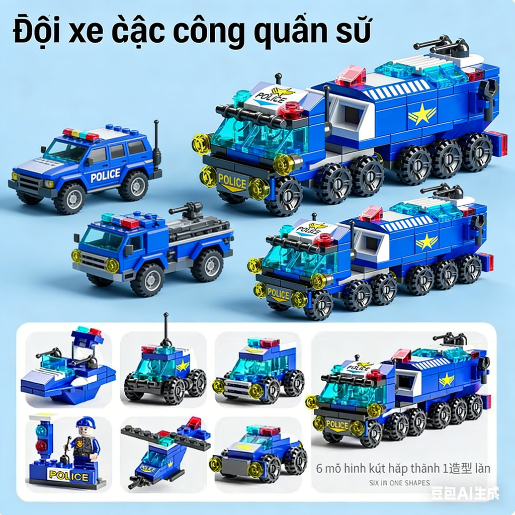 Đồ chơi xếp hình giáo dục cho trẻ em, bộ lắp ráp ô tô, phù hợp cho trẻ từ 6 đến 12 tuổi