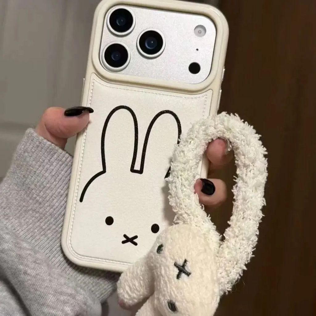 Dòng đen Miffy Rabbit cho iPhone 17promax trường hợp điện thoại 16plus ...