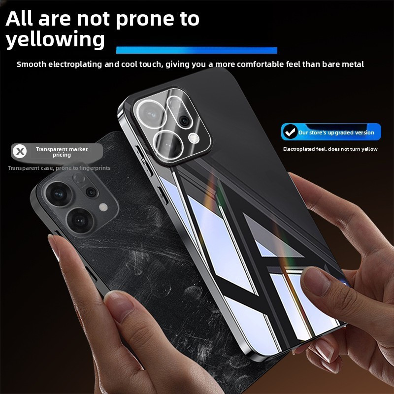 Ốp Lưng YYN Cho OPPO Reno 14 Pro 5G Reno14 Vỏ Có Ống Kính Mạ Điện Bề Mặt Bóng Vỏ Điện Thoại Chống Sốc Vỏ Cứng