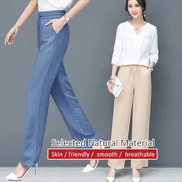 【Mát Mẻ Thấm Hút Mồ Hôi】Quần Jeans Nữ Dáng Suông Ống Rộng Cạp Cao Co Giãn 4 Mùa Chất Vải Mềm Mịn Quần Jeans Nữ Ống Rộng/Quần Jeans Cạp Cao/Quần Ống Suông