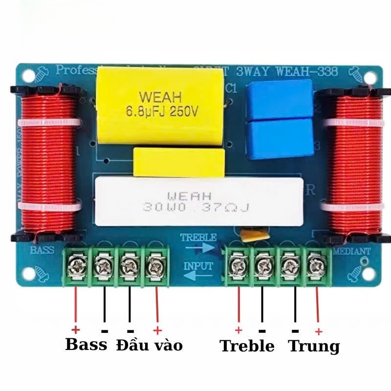 【48h】Bộ phân tần Crossov loa 3 đường thiết kế nhỏ gọn, dễ dàng lắp đặt trong các dàn âm thanh nghe nhạc tại nhà.