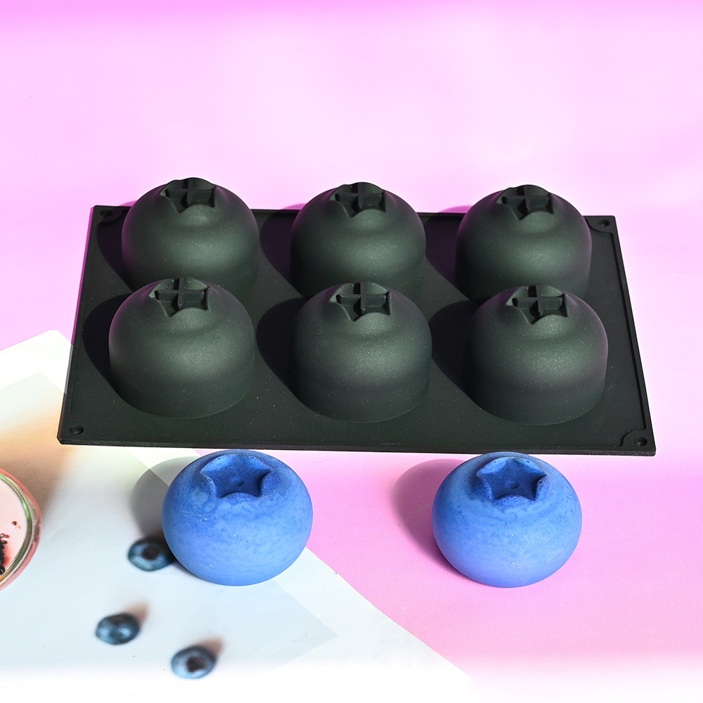 6 Khoang Lớn việt quất blackcurrant raspberry mousse Bánh Khuôn Trái Cây Kem Socola Khuôn Silicon DIY Dụng Cụ Làm Bánh