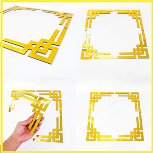 Bộ 4 Góc Hoa Văn Trang Trí Bàn Thờ Alu Vàng Gương – Nhiều Mẫu Mã Kích Thước 22x22 / 35x35