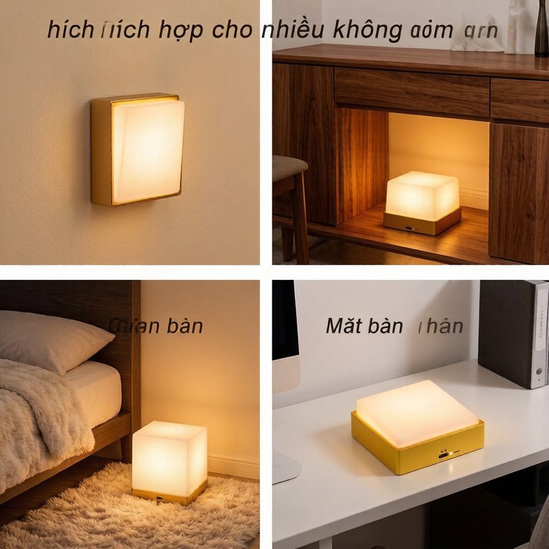 Đèn ngủ LED điều chỉnh sáng vô cấp ghi nhớ độ sáng tắt tự động 30 phút nam châm tiết kiệm năng