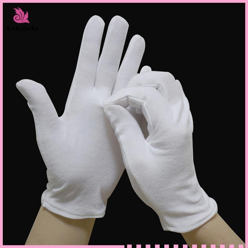 Eshylala 1 Đôi Mới Full Ngón Nam Nữ Nghi Thức Găng Tay Cotton Trắng Bồi Bàn / Lái Xe / Trang Sức / Găng Tay Công Nhân Găng Tay Hấp Thụ Mồ Hôi [MỚI]