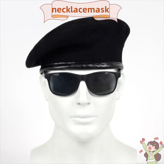 Nồi ấm áp NECKLACEMASK, Mũ lưỡi trai bằng vải len thoáng khí, Mũ phẳng màu trơn ấm cúng giữ nhiệt