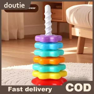 Doutie 1 Bộ Montessori Xoay Cầu Vồng Tháp Bé Staing Đồ Chơi Trẻ Em Phát Triển Kỹ Năng Vận Động Trò Chơi Quay Staing Đồ Chơi Quà Tặng Giáo Dục VN