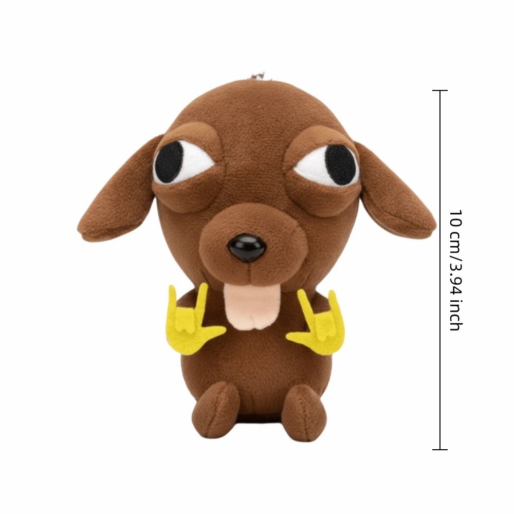 HOBBYIN Chihuahua Sang Trọng Mặt Dây Chuyền, Móc Khóa Thú Nhồi Bông Mềm 10cm, Hoạt Hình Có Dây Xích Hạt Hip Hop Treo Túi Trang Trí Quyến Rũ