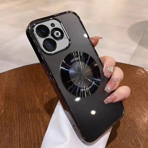 Dành Cho Tecno spark go 2024 20 20C 20 PRO PLUS Vỏ Mềm Vòng Tròn Từ Tính Mạ Điện Vỏ Điện Thoại Di Động Bao Gồm Tất Cả Cạnh Chống Rơi Vỏ Mềm