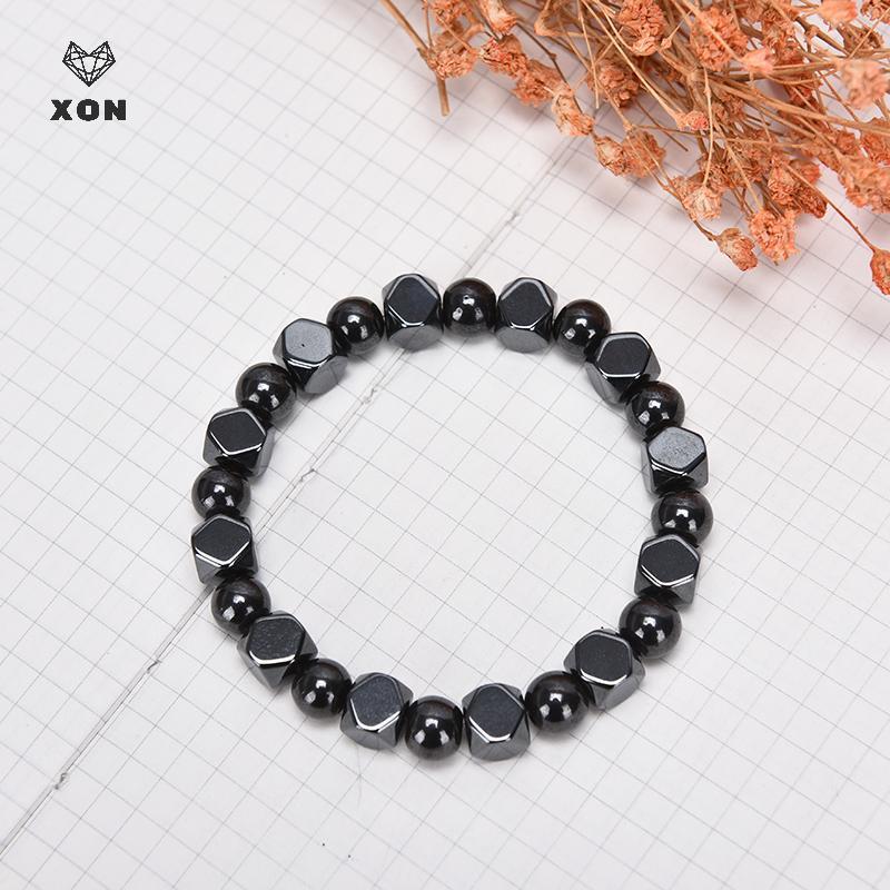Vòng tay nam từ hạt hematite từ tính, hỗ trợ sức khỏe, dây co giãn
