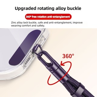 Dây buộc điện thoại đa năng có kẹp nâng cấp chống rơi 360° Dây đeo đeo cổ / đeo chéo có thể điều chỉnh xoay cho tất cả các trường hợp điện thoại