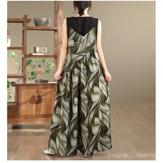 Bộ Áo Liền Quần Nữ Cổ Chữ V Dáng Rộng Phong Cách Retro Slimer Look - Khuyến Mãi Khách Hàng Mới