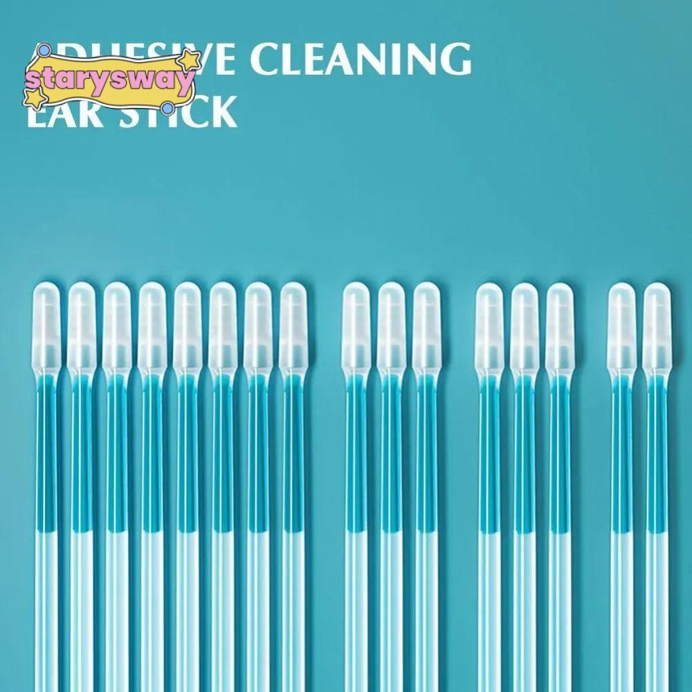 STARYSWAY Đùi tai dùng một lần 24 cái/hộp, dụng cụ làm sạch tai silicon, loại bỏ sáp tai nhỏ/lớn, bền cho trẻ em và người lớn