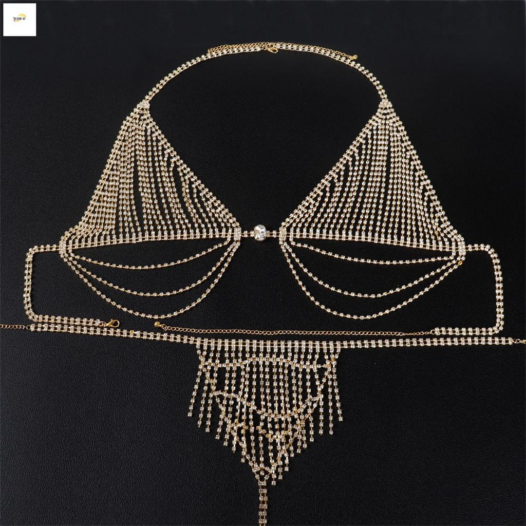 Áo Ngực Bikini Viền Kim Cương Giả - Trang Phục Dự Tiệc Và Sân Khấu Cho Nữ