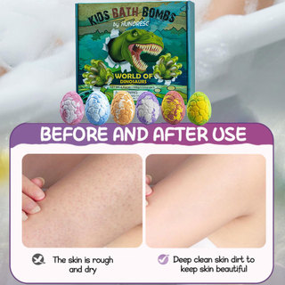 Dinosaur Egg Bath Bomb with Toy Inside | Kids Bath Salt Ball for Skin Care | Parent-Child Fun Gift