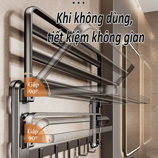 Giá Khăn Tắm Chân Không Có Thể Gập Lại, Không Cần Khoan, Giá Lưu Trữ Phòng Tắm Vệ Sinh 50/60 Cm
