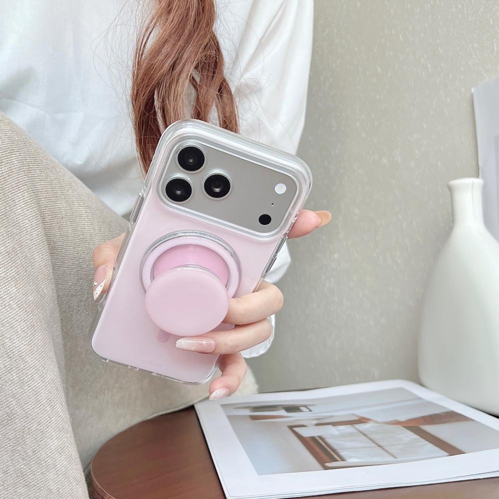 Ốp Lưng Cứng Tương Thích Với iPhone 13 14 14Pro 14ProMax 15 15Pro 15ProMax 16 16Pro 16ProMax 17 17Pro 17ProMax Ốp Nam Châm Họa Tiết Màu Hồng