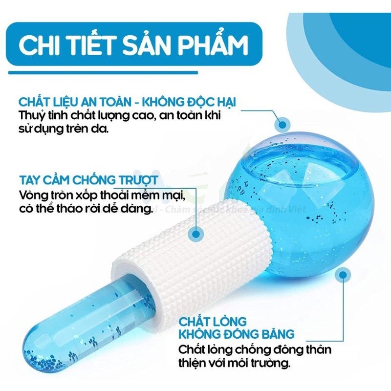 【Hot】Massage mắt: Quả cầu thủy tinh lạnh. Săn chắc da, thu nhỏ lỗ chân lông, giảm sưng tẩy, chườm nóng/lạnh!