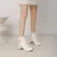 VNTMLH34-43 Kích Thước Lớn Ngón Chân Tròn Dày Ren Thời Trang Ngọt Ngào Mary Jane Giày Bốt Ngắn Ngọc Trai Nơ Ren COS Giày Gothic
