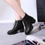 VNMZZG34-39 Kích Thước Lớn Thường Ngày Phối Ren Preppy Dày Gót Đế Chống Thấm Nước Ống Ngắn Giày Bốt Thời Trang Đi Lại Hàng Ngày Phù Hợp Với Dây Buộc Trước