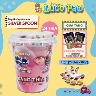 Súp Thưởng Cho Mèo Silver Spoon Unicharm Dạng Thìa Nhật Bản Gói 40g Nhiều Vị