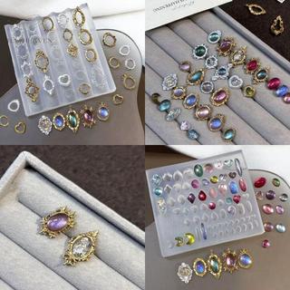 [hatheaven] Khung Hình Retro Đá Quý Baroque Vỏ Khắc 3D Cứu Trợ Mẫu Làm Móng Tay Nghệ Thuật Móng Tay Trong Suốt Khuôn Làm Móng Tay Silicon Đẹp