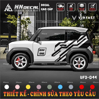 Tem dán xe VF3 - Decal dán xe VF3 MẪU TEM THỂ THAO CÁ TÍNH. 1 bộ dán 2 bên ( mẫu VF3 - 44 )