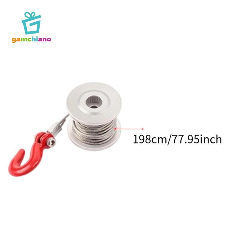 Bánh xe tời Servo RC 25-Tooth, Phụ kiện bánh xích RC tỷ lệ 1 / 10, Nhẹ và bền, Cáp thép 190cm cho AX90046 RC4WD SCX10 D